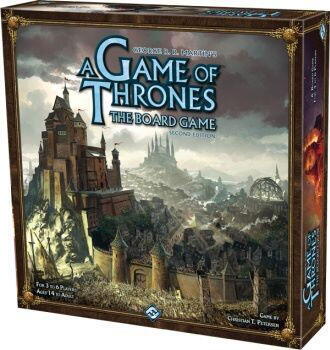 A Game of Thrones The Board Game Second Edition er TV-serien i brætspilsformat. Her handler det om at samle et splittet kontinent i en krig mellem huse, der tilhører forskellige højstående slægter. Det gælder om at skabe alliancer, samle hære og erobre kontinenter i denne forbedret udgade af det originale brætspil, som indeholder elementer fra A Storm of Swords og A Clash of Kings-bøgerne.