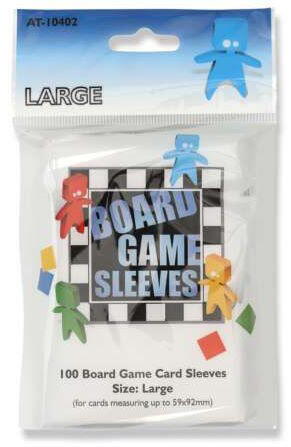 Board Game Sleeves - Original - Large, 59 x 92 mm fra Arcane Tinmen passer typisk til større kort i europæiske brætspil