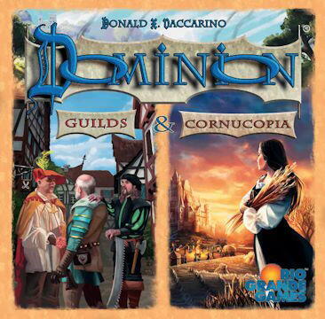 Kombiner brætspilsudvidelserne Guilds og Cornucopia i det strategiske brætspil, Dominion