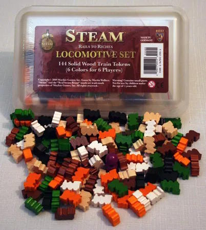 Små tog brikker af træ til dit spil!