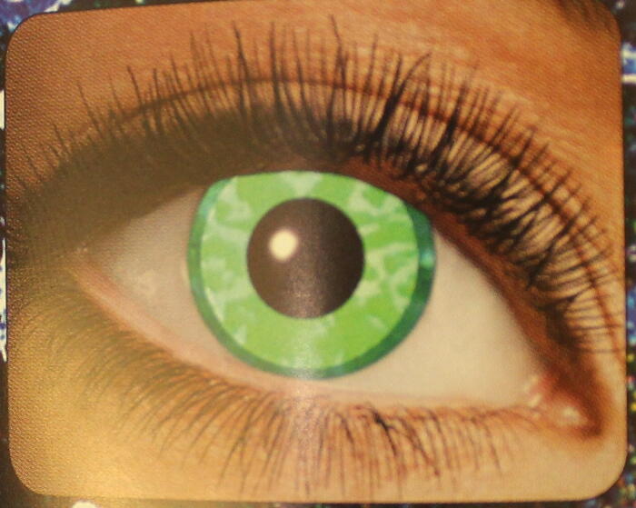 Halloween - Kontaktlinse, UV Grøn Diamant