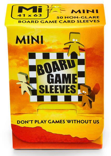 Board Games Sleeves - Non-Glare - Mini, 41 x 63 mm fra Arcane Tinmen passer til mange amerikanske brætspils mindre kort