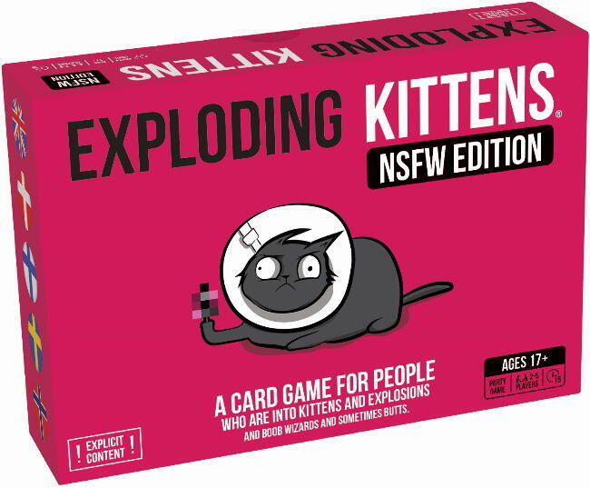 Denne Exploding Kittens NSFW Edition pakke er den nodiske version (nordisk reglsæt)
