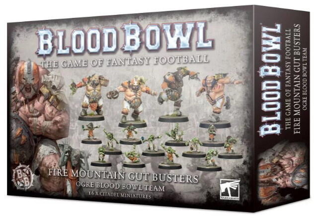 Blood Bowl Fire Mountain Gut Busters - Et hold med 4 Ogres og en sværm Gnoblars