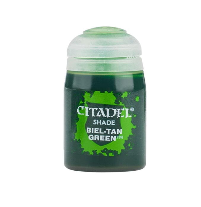 Citadel Colour Shade Paint Biel-Tan Green 24 ml til maling af Warhammer