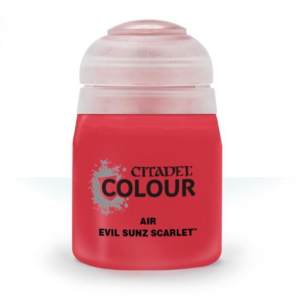 Citadel Colour Air Paint Evil Sunz Scarlet 24 ml til maling af Warhammer og andre miniaturer