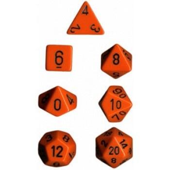 Chessex Rollespilsterningsæt - Orange med Sort - Flotte terninger i mørke farver