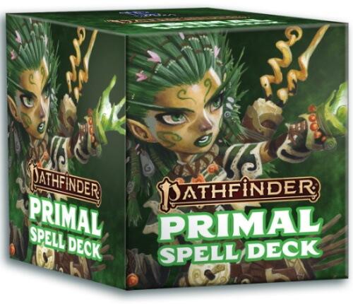 Pathfinder Spell Cards: Primal er et sæt kort der viser alle grundlæggende detaljer for alle primal spells
