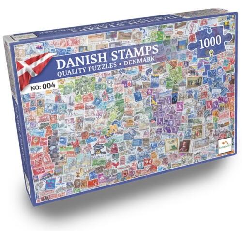 Et puslespil af Danske Frimærker på 1000 brikker - Nordic Puzzles - Danish Stamps