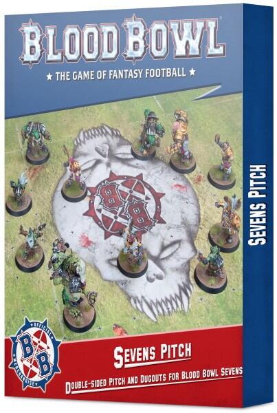 Sevens Pitch: Double-sided Pitch and Dugouts for Blood Bowl Sevens  er mindre Blood Bowl bane