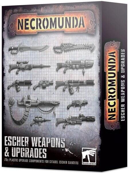 Escher Weapons & Upgrades giver dig en lang række udstyr til denne Necromunda bande