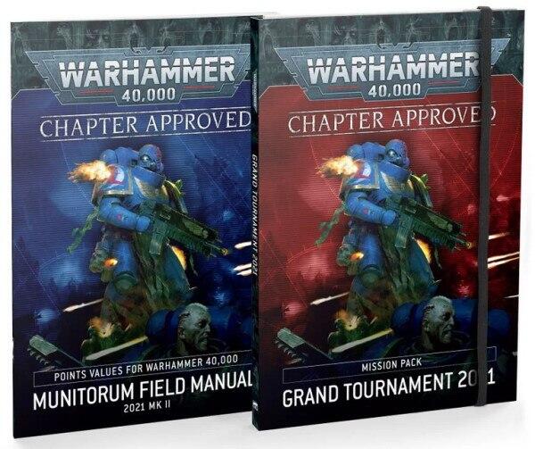 Chapter Approved: Grand Tournament 2021 Mission Pack and Munitorum Field Manual 2021 Mk II indeholder regler og point værdier til Matched Play i Warhammer 40.000