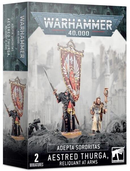 Aestred Thurga, Reliquant at Arms bærer et helligt relikvie i kamp for Adepta Sororitas i Warhammer 40.000