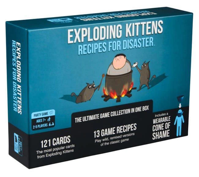 Exploding Kittens: Recipes for Disaster indeholder alt hvad du skal bruge for at spille dette kortspil på et hav af forskellige måder