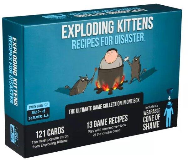 Exploding Kittens: Recipes for Disaster indeholder alt hvad du skal bruge for at spille dette kortspil på et hav af forskellige måder