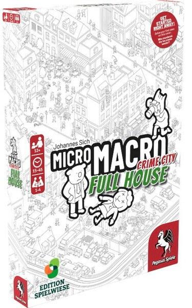 MicroMacro: Crime City – Full House (Engelsk) er efterfølgeren til det originale spil, denne gang med symboler der viser hvilke sager der er mindre børnevenlige