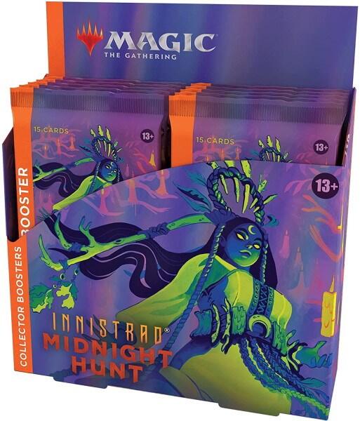 Innistrad: Midnight Hunt Collector Booster Display indeholder 12 boosters med sjældne Magic: The Gathering kort