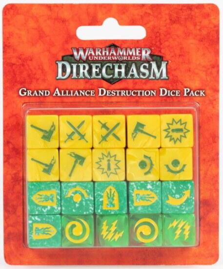 Direchasm: Grand Alliance Destruction Dice Pack indeholder flotte terninger til Warhammer Underworlds warbands fra denne fraktion