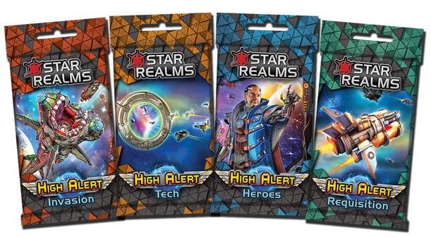 Star Realms: High Alert består af fire forskellige booster-pakke udvidelser
