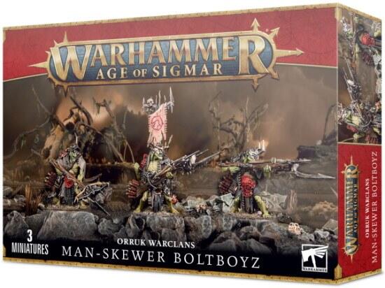Man-Skewer Boltboyz fra Orruk Warclans bruger store armbrøster i Warhammer Age of Sigmar spil