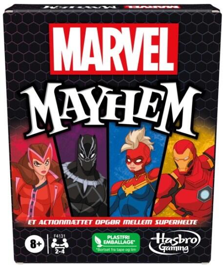 Marvel Mayhem på dansk, er et kortspil for 2-4 spillere