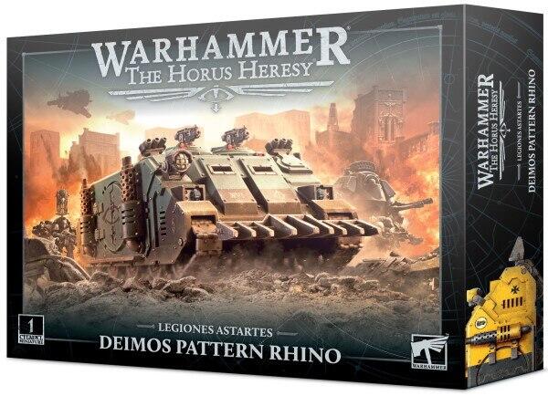 Deimos Pattern Rhino er det oftest anvendte køretøj af legionerne under Horus Heresy