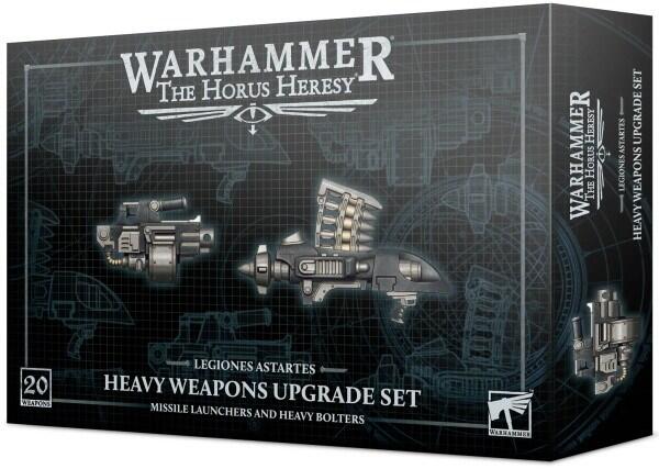 Heavy Weapons Upgrade Set: Missile Launchers & Heavy Bolters giver dig mulighed for at opgradere op til 20 MKIV Tactical Marines i Horus Heresy