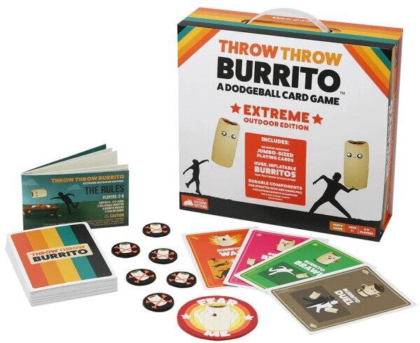 Throw Throw Burrito: Extreme Outdoor Edition er et festspil, hvor i skal kaste kæmpe, oppustelige burritos efter hinanden