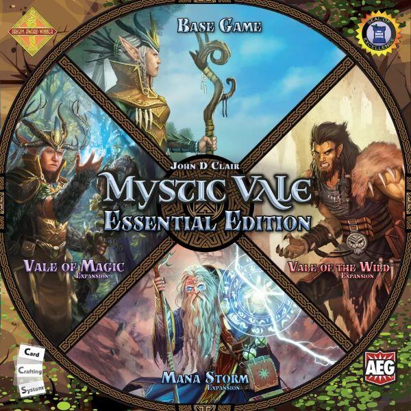 I Essential edition af Mystic Vale får du både grundspillet og tre udvidelser i af det prisvindende Mystic Vale.