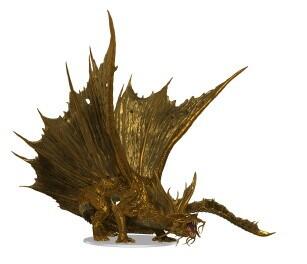 Adult Gold Dragon Premium Figure fra D&D Icons of the Realms afbilleder de vise og gode gulddrager