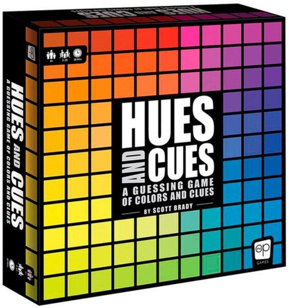 Hues and Cues er et brætspil for hele familien, hvor man skal gætte farver på baggrund af stikord