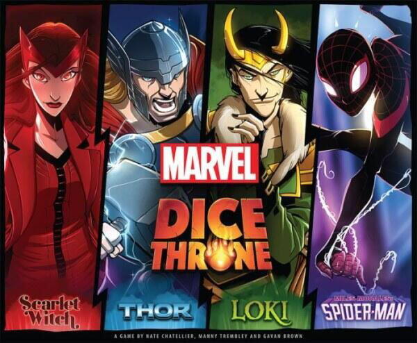 Marvel Dice Throne: Scarlet Witch v. Thor v. Loki v. Spider-Man giver dig fire forskellige velkendte superhelte til dette kort- og terningespil