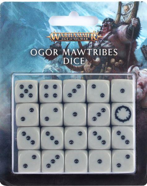 Ogor Mawtribes Dice Set viser din dedikation til the Gulping God når du spiller Warhammer Age of Sigmar