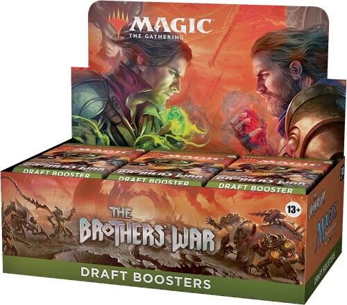 Et The Brothers War Draft Booster Display indeholder i alt 540 Magic: The Gathering kort