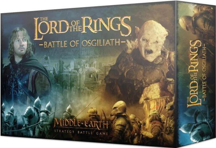 En komplet boks til Middle-earth™ Strategy Battle Game, som omhandler slaget for Osgiliath. I Boksen finder du alt fra figurer til regelbog og tilbehør. Et godt sæt hvis du vil starte med at spille Middle-Earth eller udvide din samling. Få de to fraktioner Morder Orcs og Gondors styrker.