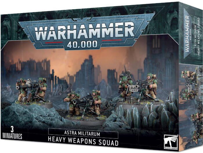 Cadian Heavy Weapons Squad indeholder 3 heavy weapon teams til Imperial Guard hære i Warhammer 40.000