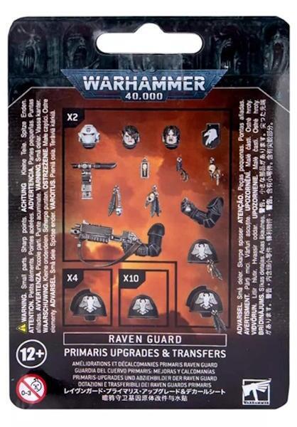 Opgrader dine Raven Guard til Primaris Space Marine med denne pakke. Indeholder MK X power armour shoulder pads og seks hoveder samt dekorationer.