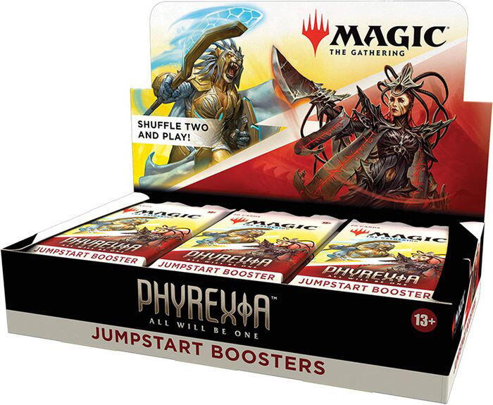 Phyrexia: All Will Be One Jumpstart Booster Display indeholder 18 Jumpstart Boostere til Magic: The Gathering