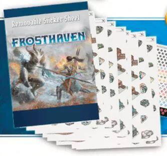 Frosthaven: Removable Sticker Set gør at spillet lettere kan genspilles eller sælges