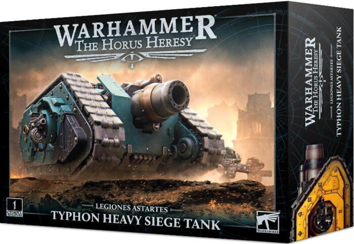 Typhon Heavy Siege Tank har en dreadhammer siege cannon til at skabe frygt i figurspillet The Horus Heresy