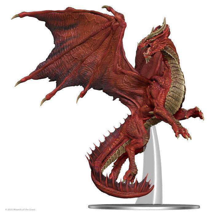 Adult Red Dragon Premium Figure fra D&D Icons of the Realms giver dig en stor, rød drage til dit display eller rollespil