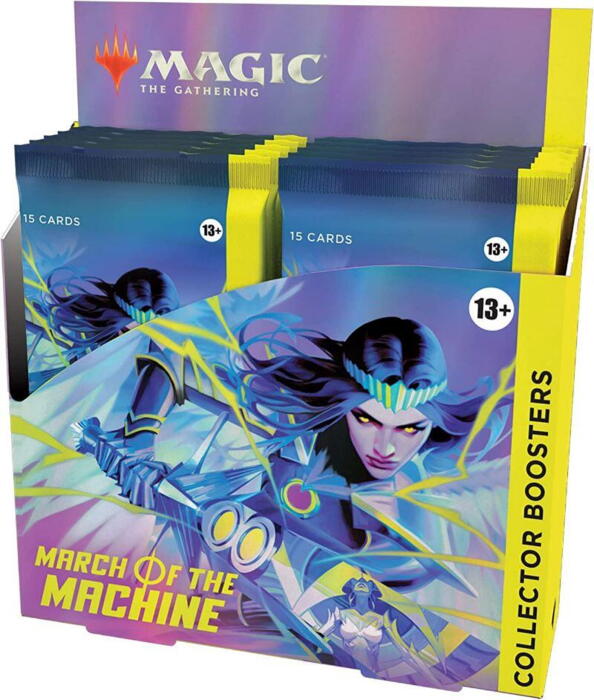 March of the Machine Collector Booster Display indeholder 12 booster pakker med sjældne Magic: The Gathering kort