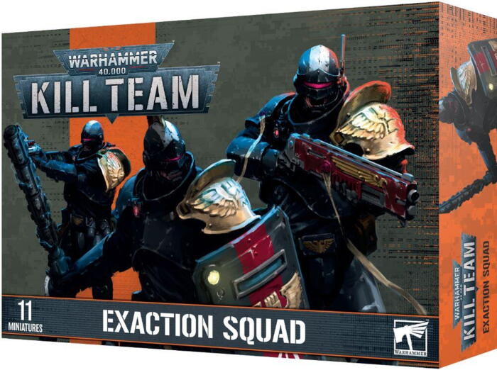 Exaction Squad til Kill Team indeholder Adeptus Arbites figurer der kan bruges i både dette figurspil og Warhammer 40.000