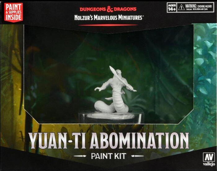 Paint Kit: Yuan-Ti Abomination fra Nolzur's Marvelous Miniatures kommer med 12 Vallejo malinger
