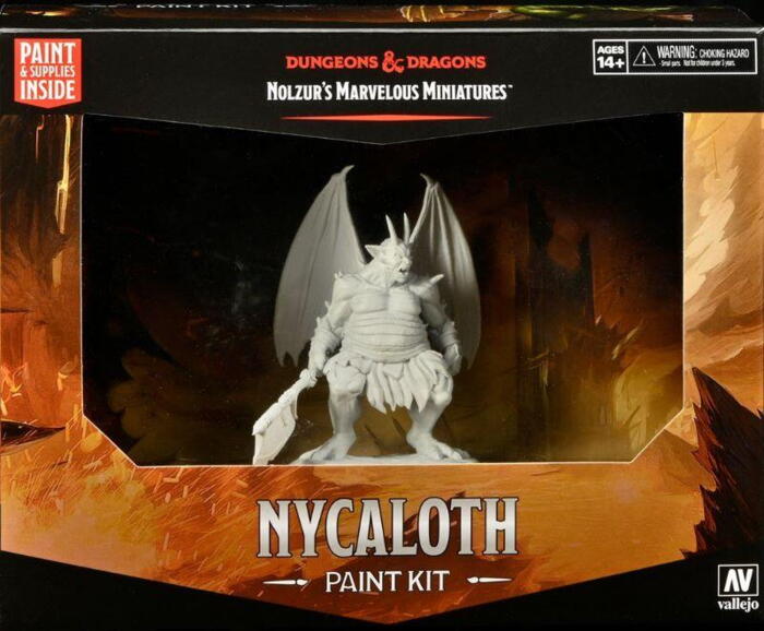 Paint Kit: Nycaloth fra Nolzur's Marvelous Miniatures indeholder både figur og malinger fra Vallejo