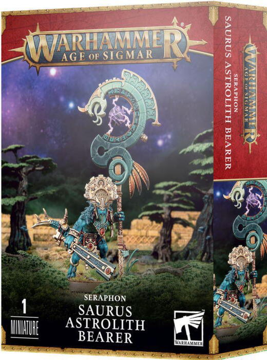 Saurus Astrolith Bearer styrker Seraphons i nærheden i Warhammer Age of Sigmar