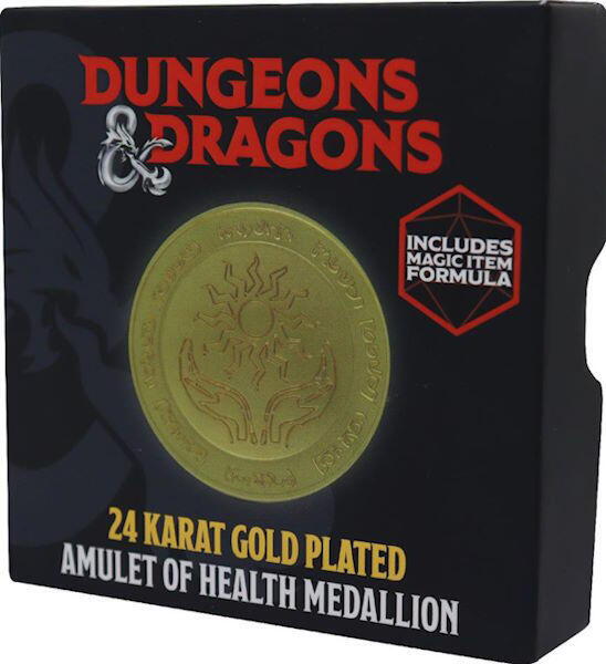 Dungeons & Dragons 24k Gold Plated Amulet of Health Medallion er et stykke merchandise, der er begrænset til kun 5.000 på verdensplan