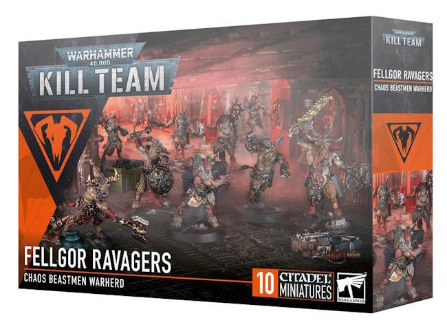Fellgor Ravagers er abhuman beastmen der både kan bruges til Kill Team og Warhammer 40.000