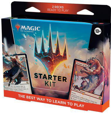 Wilds of Eldraine Starter Kit lærer dig at spille Magic: The Gathering, og indeholder 2 færdige dæk