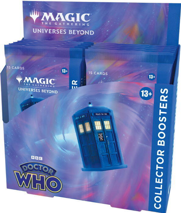 Doctor Who Collector Booster Display indeholder 12 boosters spækket med special treatment kort til Magic the Gathering